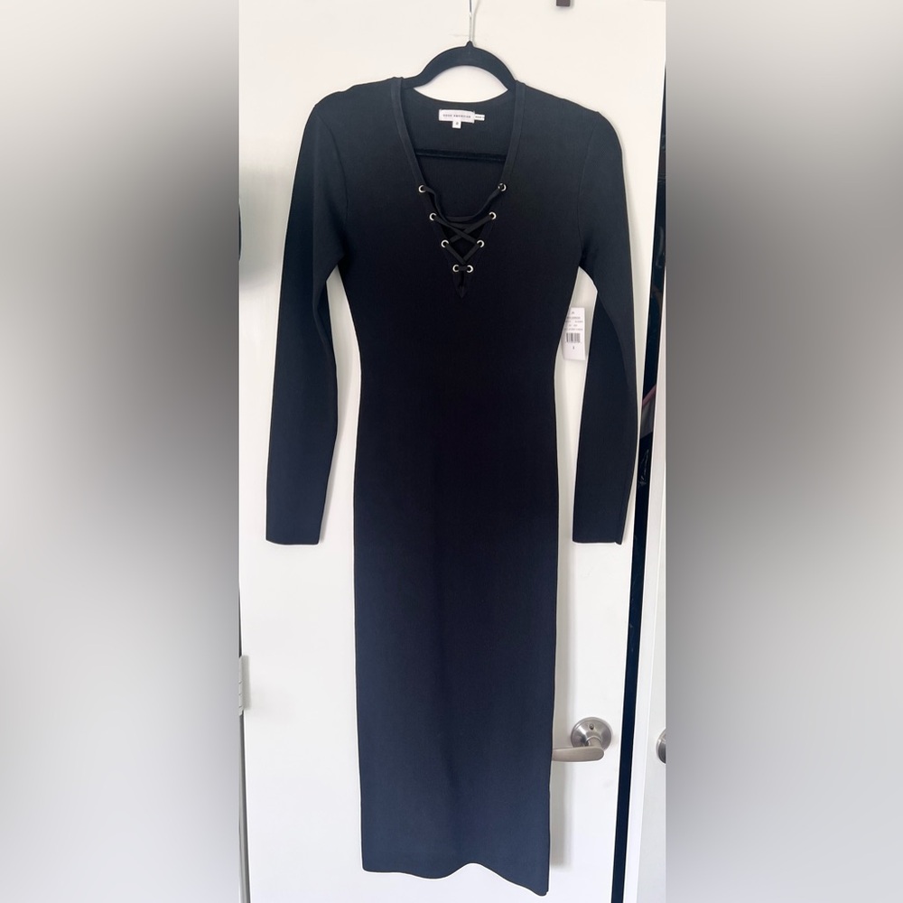 Good American Black Long Sleeve Dress